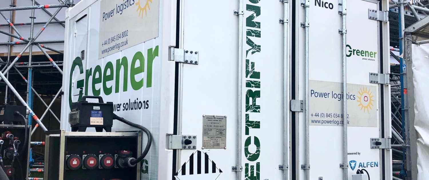 Greener battery with the Power Logistics logo powering the British Summer Time festival